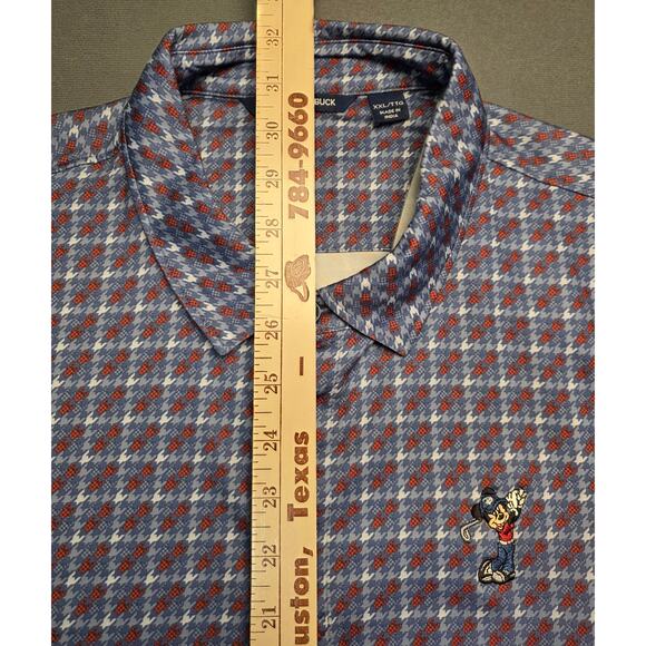 Cutter & Buck Disney Polo Shirt Mens 2XL Blue Performance Button Golf Mickey - Picture 3 of 8